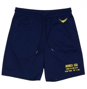 Avirex Aviator Mesh Short Korte Broek Heren Blauw | MBNFK-4972