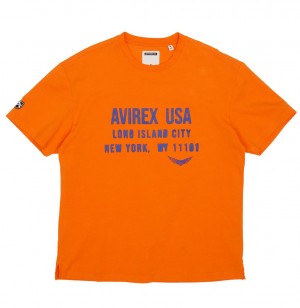 Avirex Aviator Tee Tees Heren Oranje | WMNFV-5372