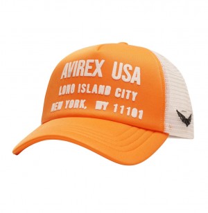 Avirex Aviator Trucker Hat Hoeden Heren Oranje | BDXJY-5691