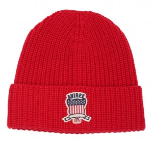 Avirex Icon Beanie Hoeden Heren Rood | GMUCN-3675