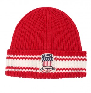 Avirex Icon Striped Beanie Hoeden Heren Rood | JZCGK-6137