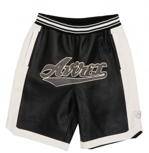 Avirex Script Usa Varsity Short Korte Broek Heren Zwart | JLBXR-1359