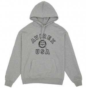 Avirex Stadium Hoodie Hoodie Heren Grijs | JHNLC-3721