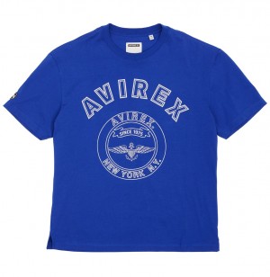 Avirex Stadium Tee Tees Heren Blauw | QLCSE-4153