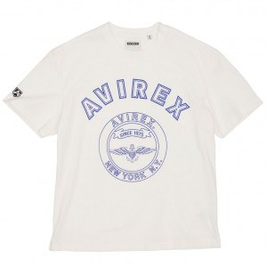 Avirex Stadium Tee Tees Heren Wit | IBRPZ-8240