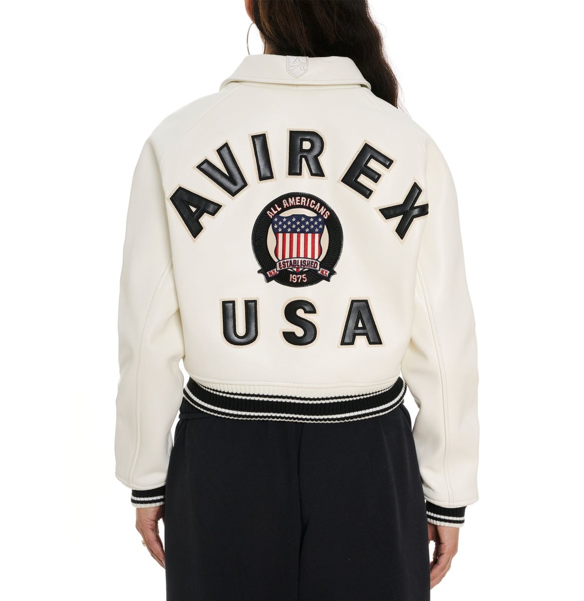 Avirex Cropped Icon Jacket Jas Dames Wit | TUZAM-5468