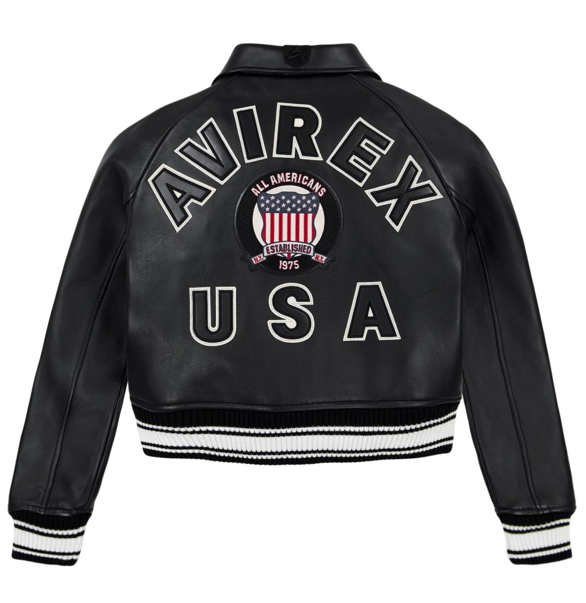 Avirex Cropped Icon Jacket Jas Dames Zwart | XWSHT-5906