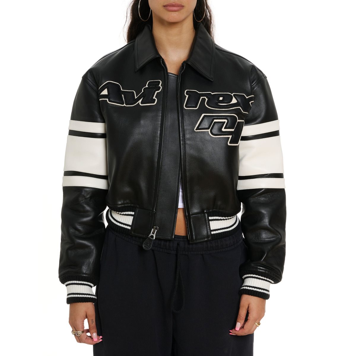 Avirex Cropped Legend Jacket Jas Dames Zwart | SZMQN-9807