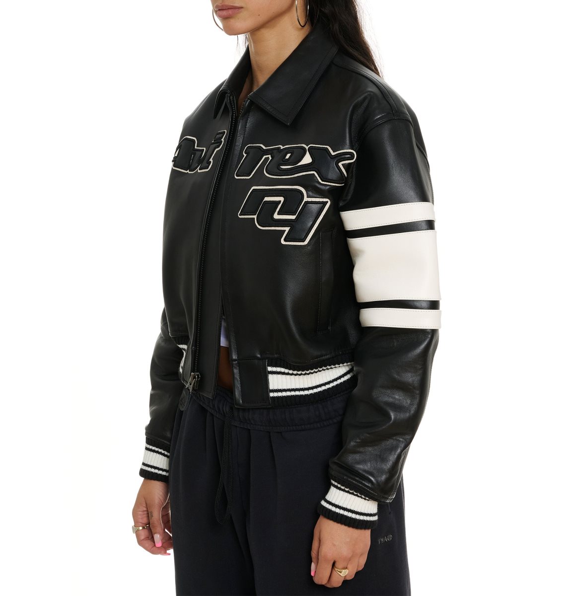 Avirex Cropped Legend Jacket Jas Dames Zwart | SZMQN-9807