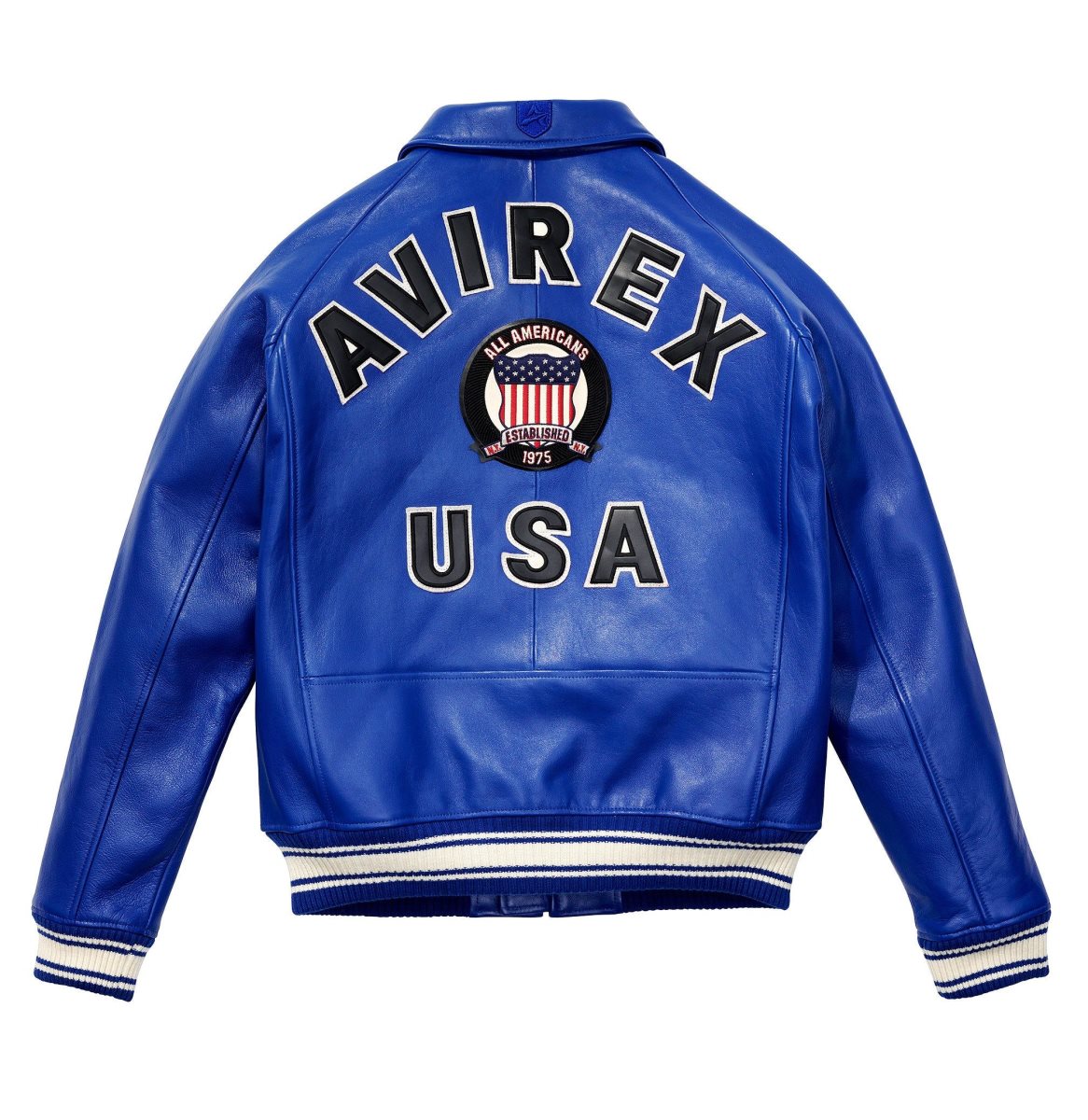 Avirex Icon Jacket Leather Heren Blauw | DPWJX-8597