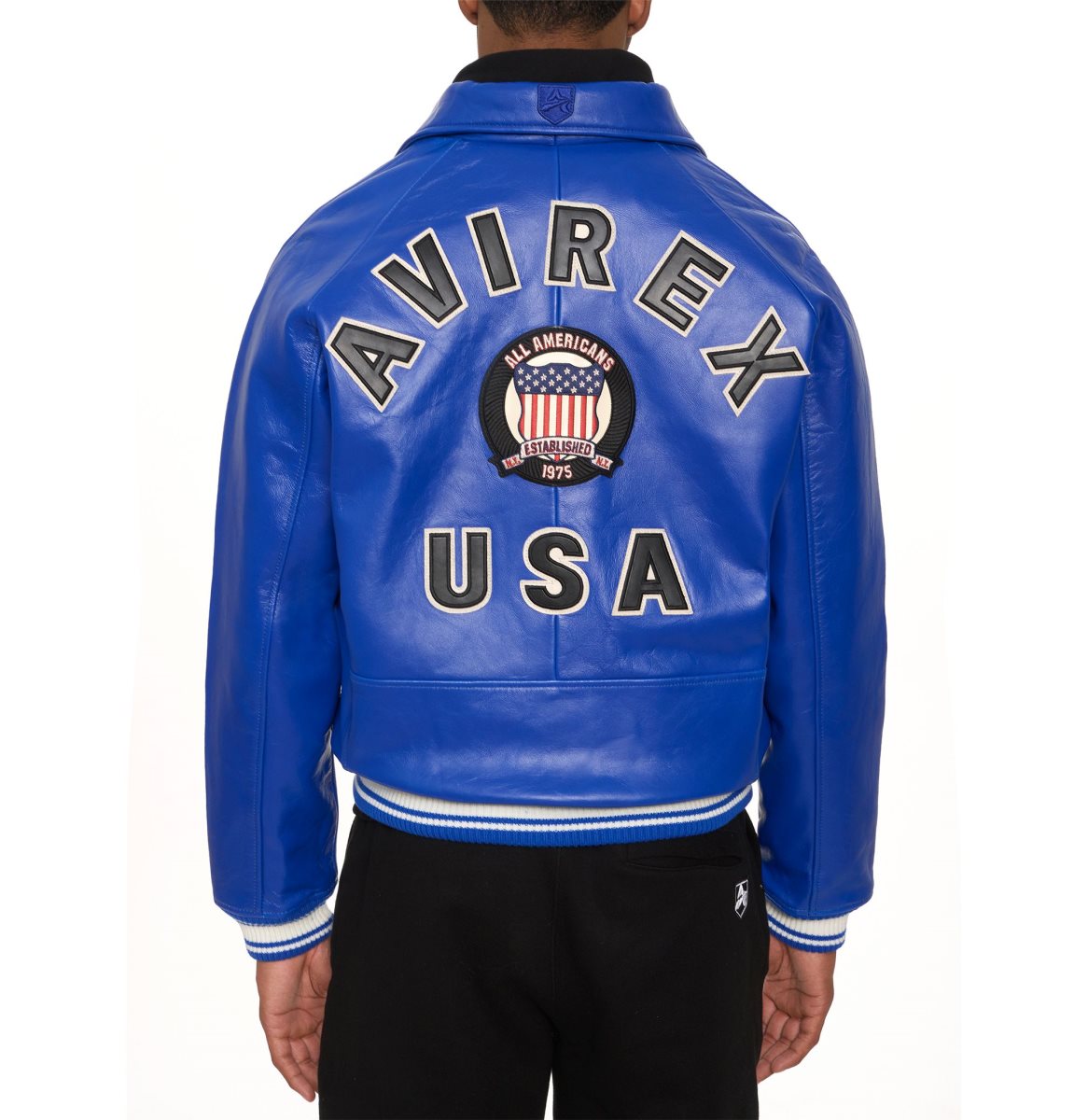 Avirex Icon Jacket Leather Heren Diepblauw | LWTNG-9264