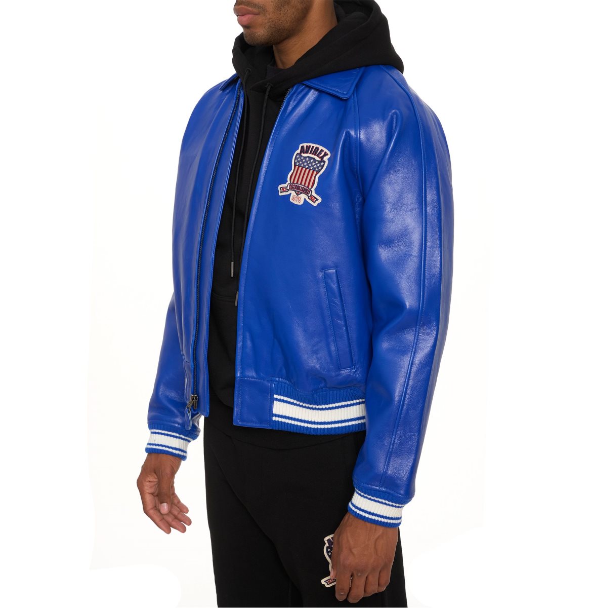 Avirex Icon Jacket Leather Heren Diepblauw | LWTNG-9264