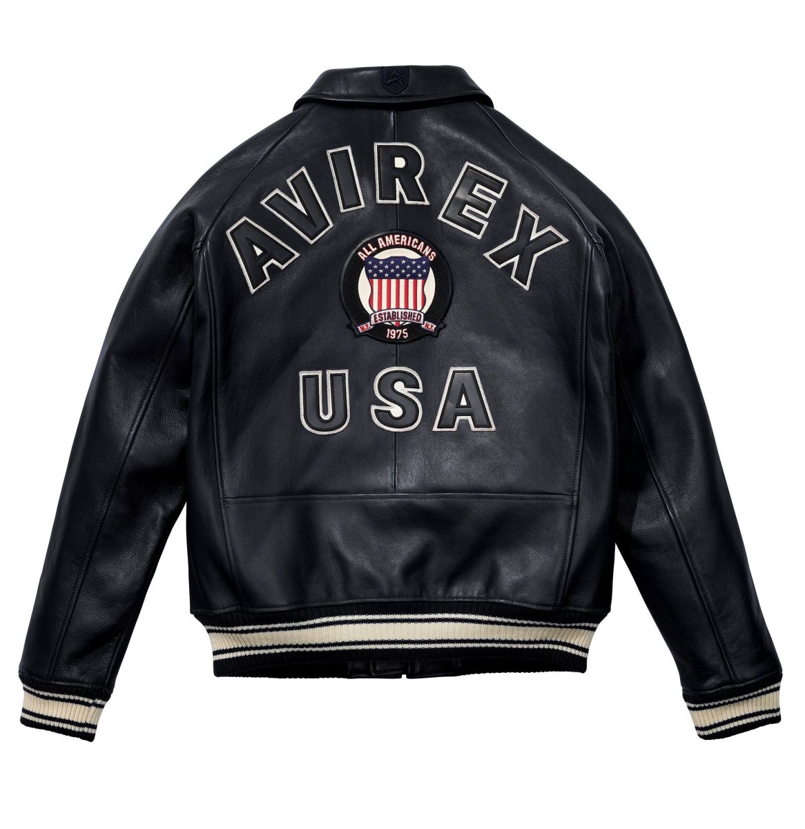 Avirex Icon Jacket Leather Heren Zwart | WYUTM-1659