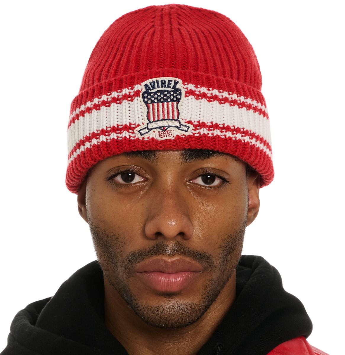 Avirex Icon Striped Beanie Hoeden Heren Rood | JZCGK-6137