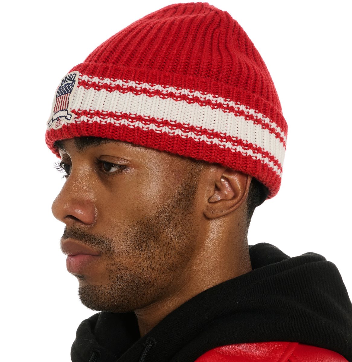 Avirex Icon Striped Beanie Hoeden Heren Rood | JZCGK-6137