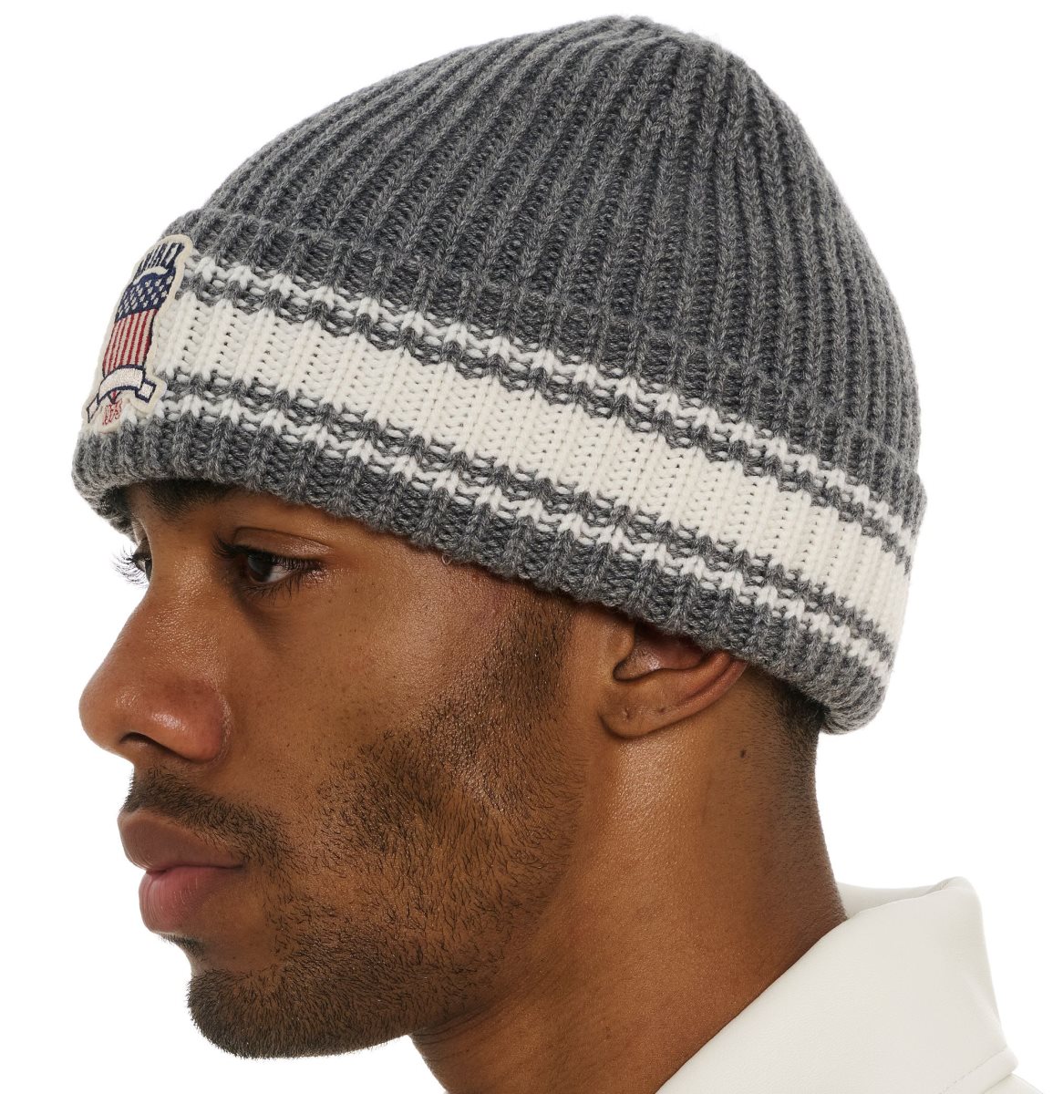 Avirex Icon Striped Beanie Hoeden Heren Grijs | QKSTO-8360