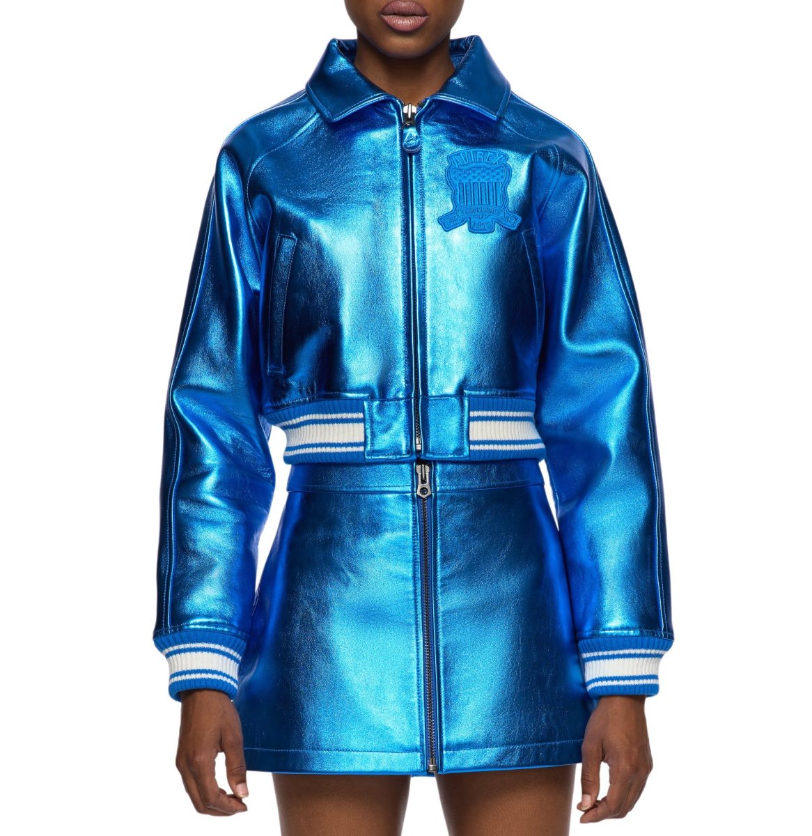 Avirex Limited Edition Cropped Metallic Icon Jacket Jas Dames Blauw | MQWOI-0196