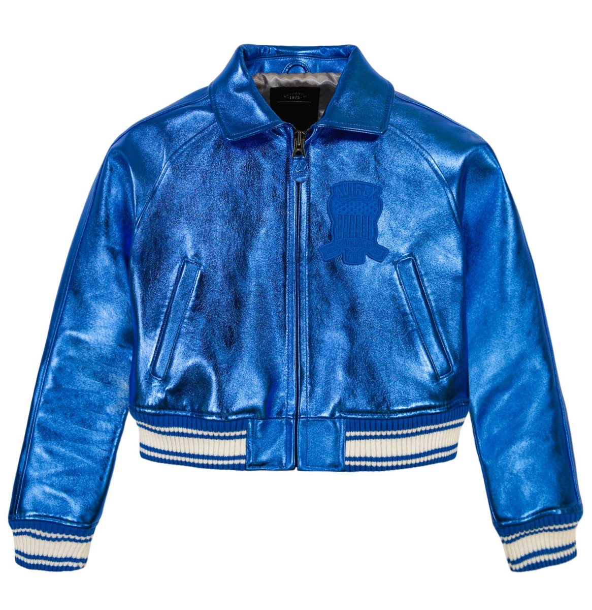 Avirex Limited Edition Cropped Metallic Icon Jacket Jas Dames Blauw | MQWOI-0196