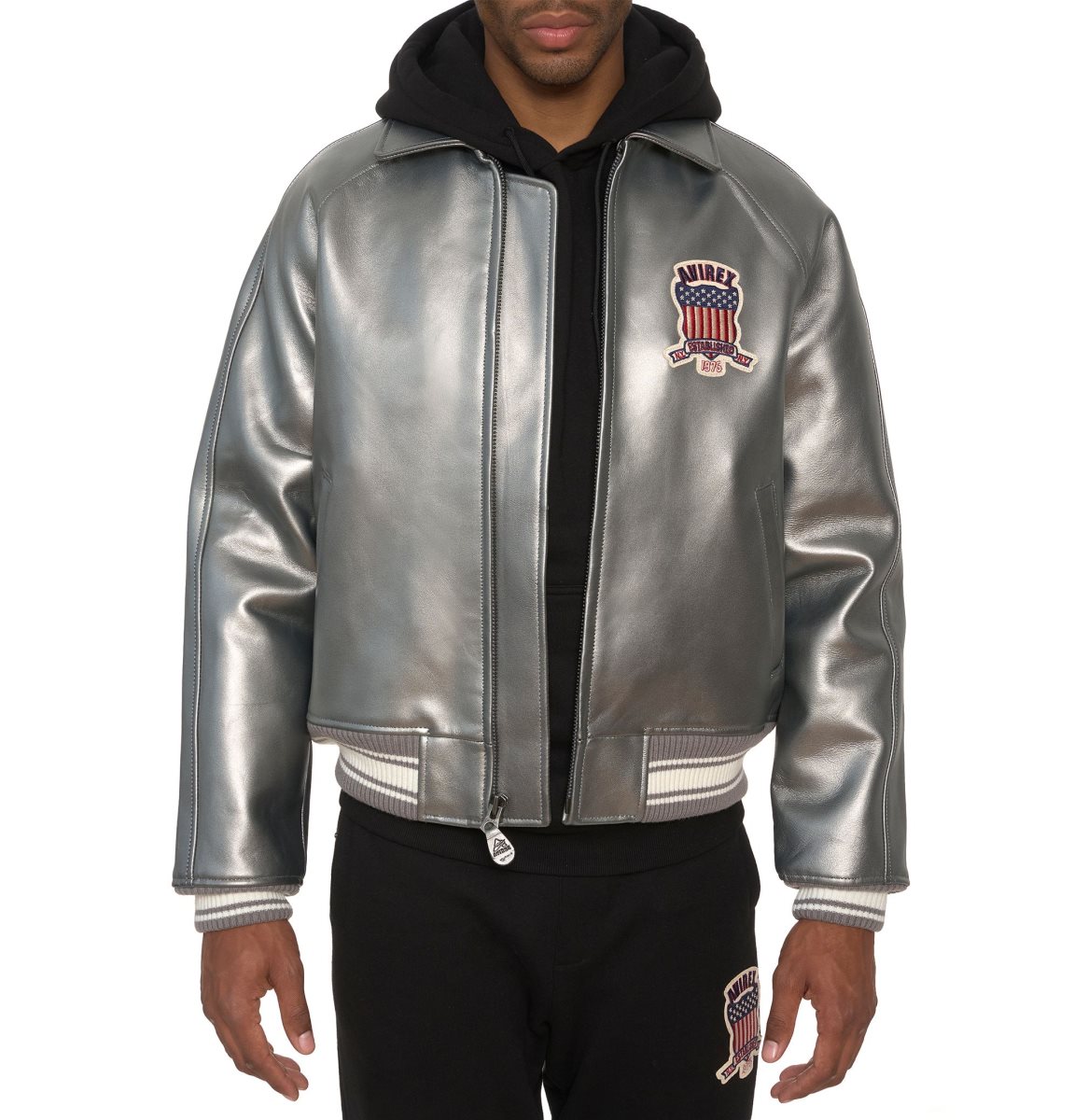 Avirex Limited Edition Pewter Metallic Icon Jacket Jassen Heren Metal Zilver | ROTSZ-2349