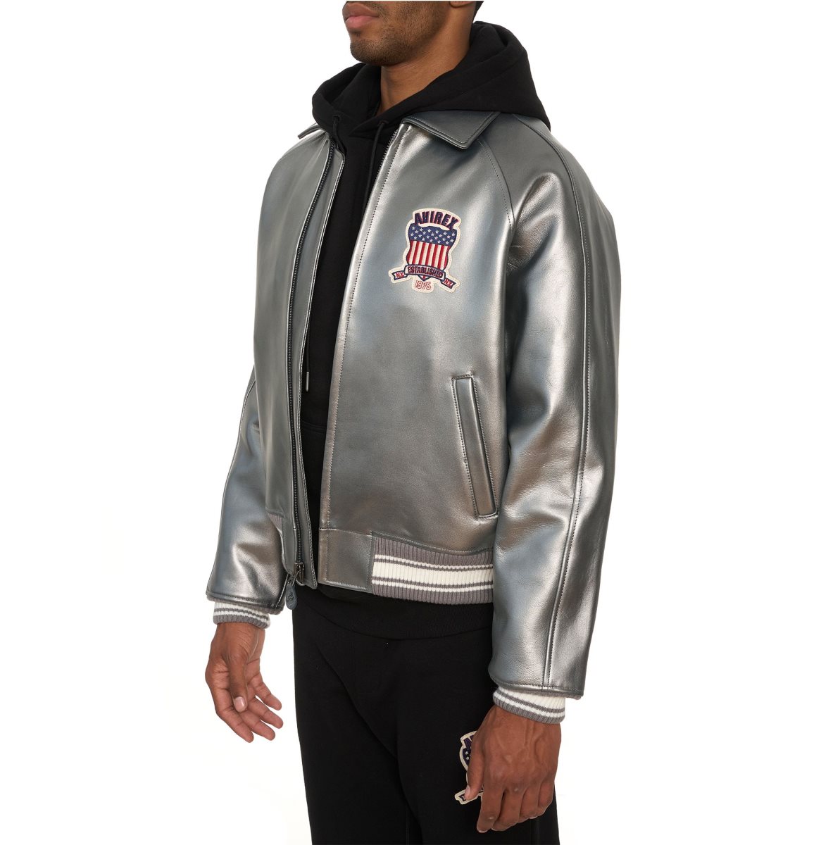 Avirex Limited Edition Pewter Metallic Icon Jacket Jassen Heren Metal Zilver | ROTSZ-2349