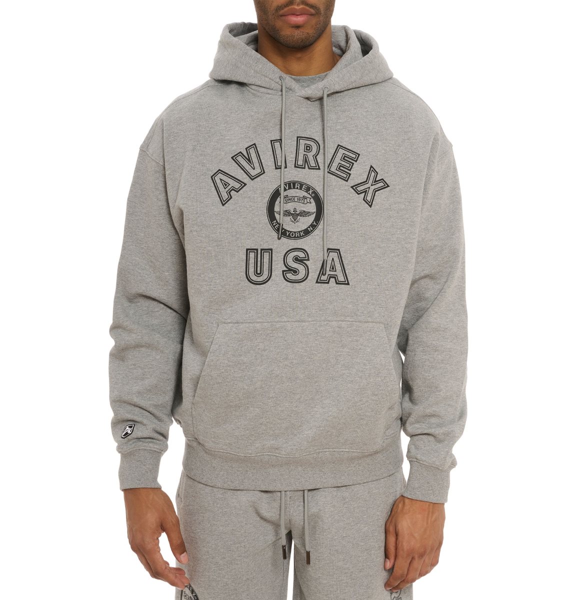 Avirex Stadium Hoodie Hoodie Heren Grijs | HYDNT-1826