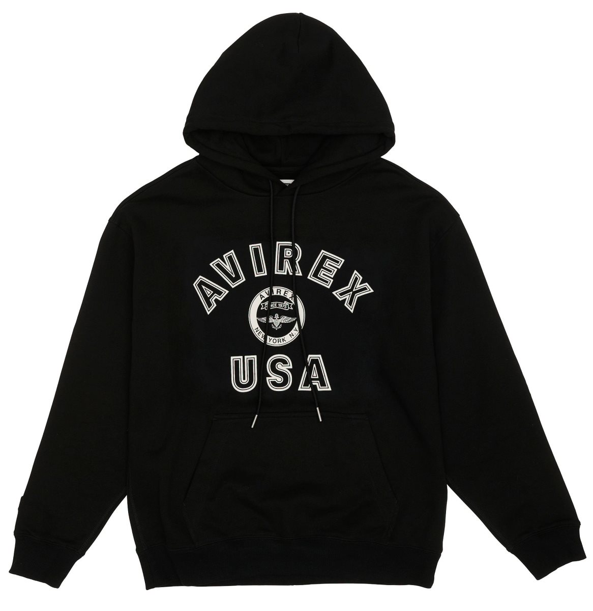 Avirex Stadium Hoodie Hoodie Heren Zwart | VGCNM-7840