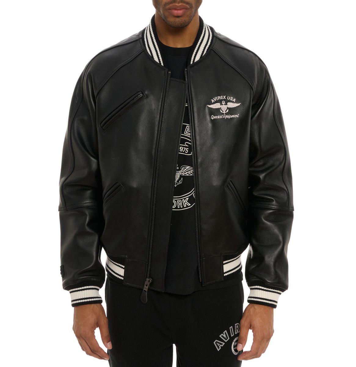 Avirex Stadium Jacket Leather Heren Gekleurd | BYHRL-3208