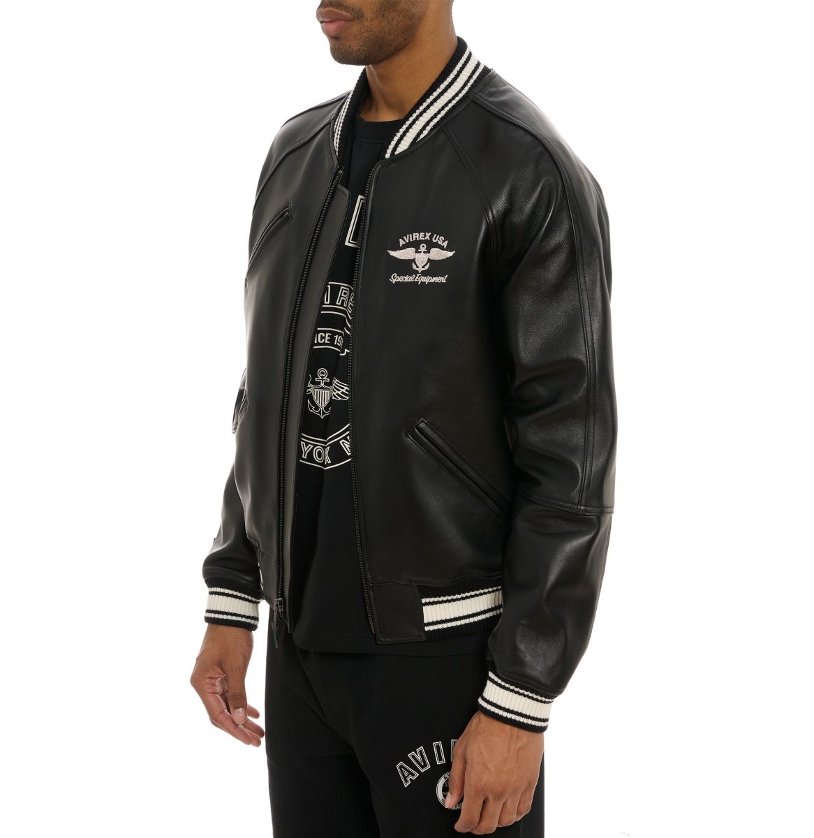 Avirex Stadium Jacket Leather Heren Gekleurd | BYHRL-3208