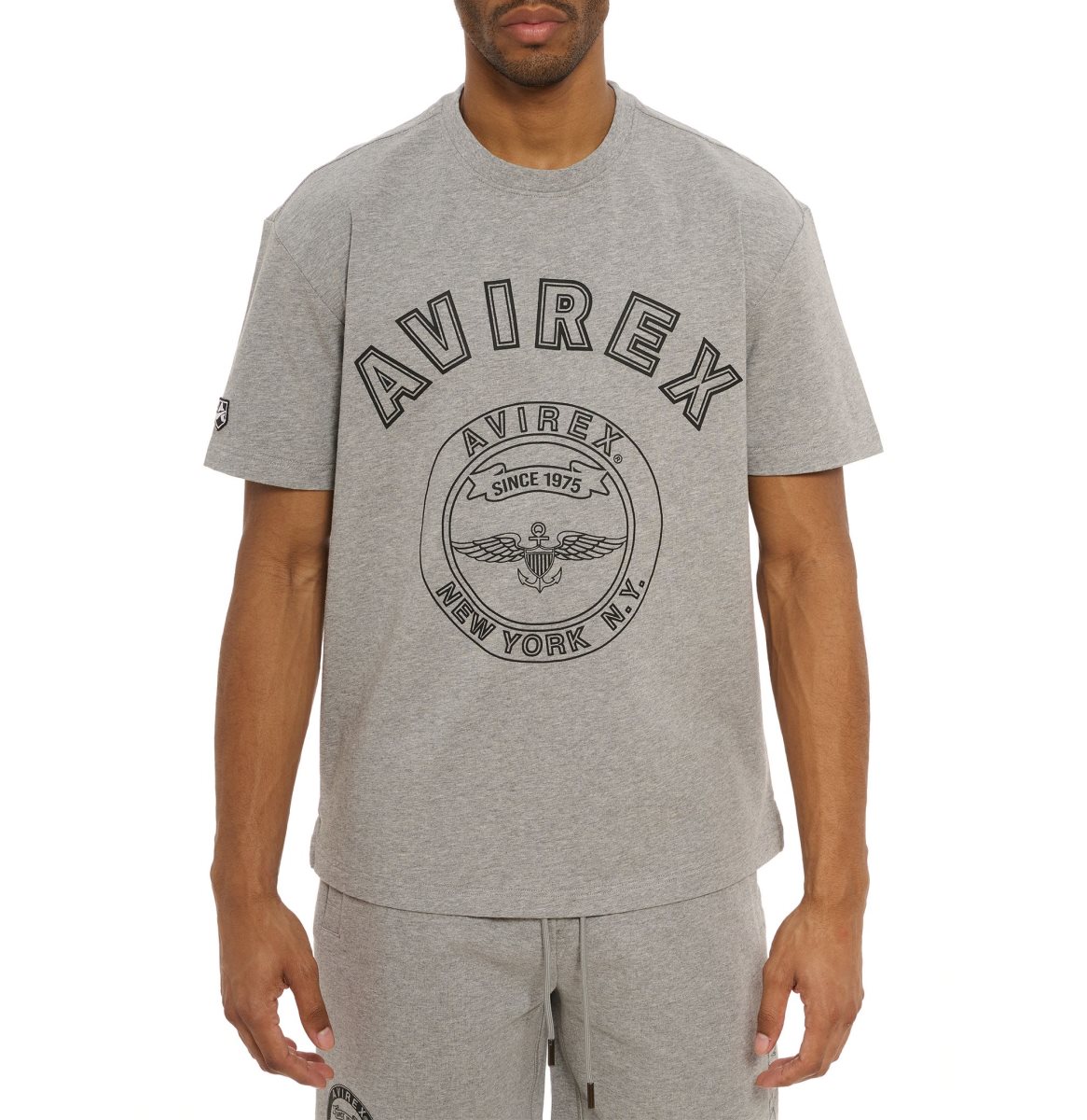 Avirex Stadium Tee Tees Heren Grijs | EQFVT-1067